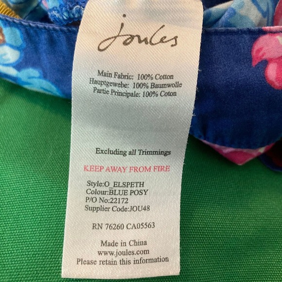 Joules Original Shorts Womens Sz 4 Blue Pink Floral Cotton Twill Chino‎ Pockets - Picture 7 of 11